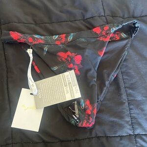 La Gotta Black Floral Bikini Bottom